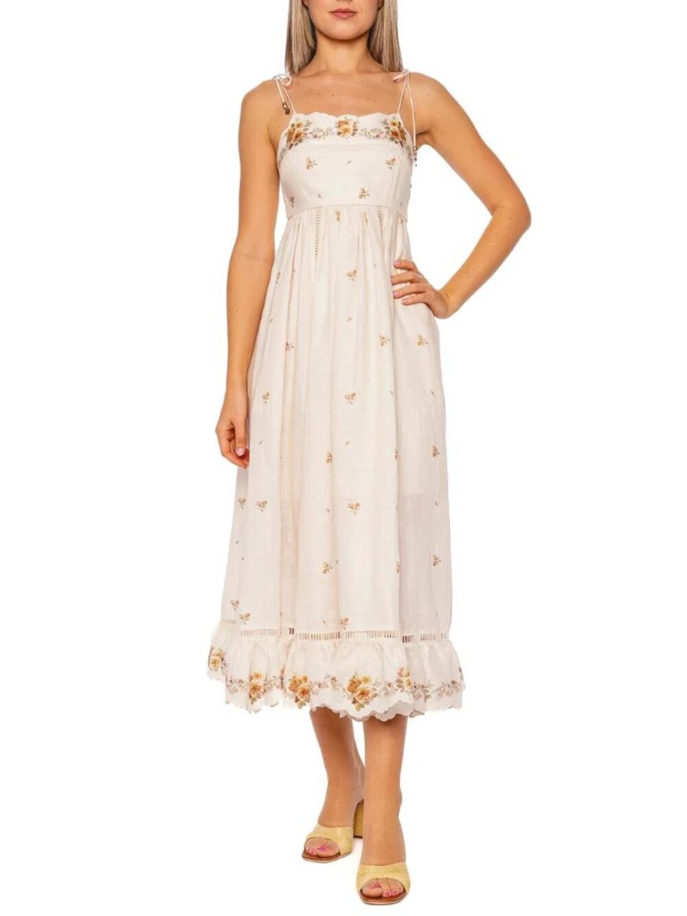 ZIMMERMANN   Patience cami floral embroidered midi dress